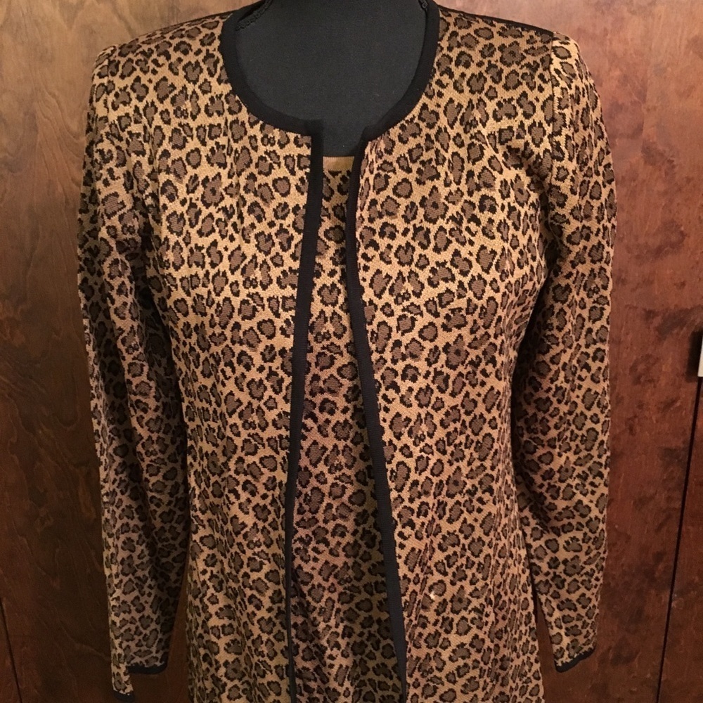 Misook Cheetah Print Knit Cardigan - Picture 2 of 5